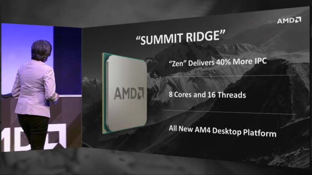The central specifications of Summit Ridge's processors