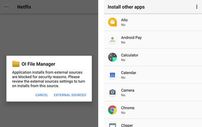 Android O External Sources