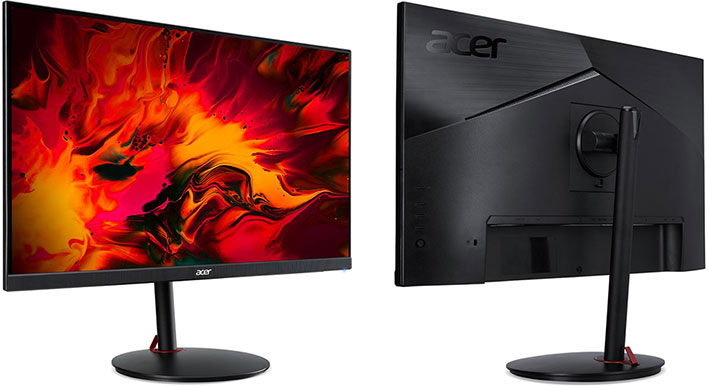 Acer Nitro XV252Q F gaming monitor front and back